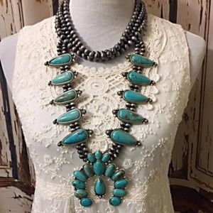 A Squash Blossom Turquoise Necklace Native Style